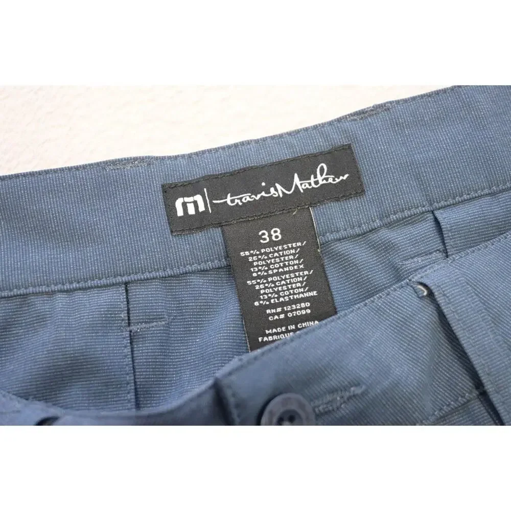 Travis Mathew Golf Shorts Blue Flat Dry Fitting Stretch Athletic‎ Mens Size 38